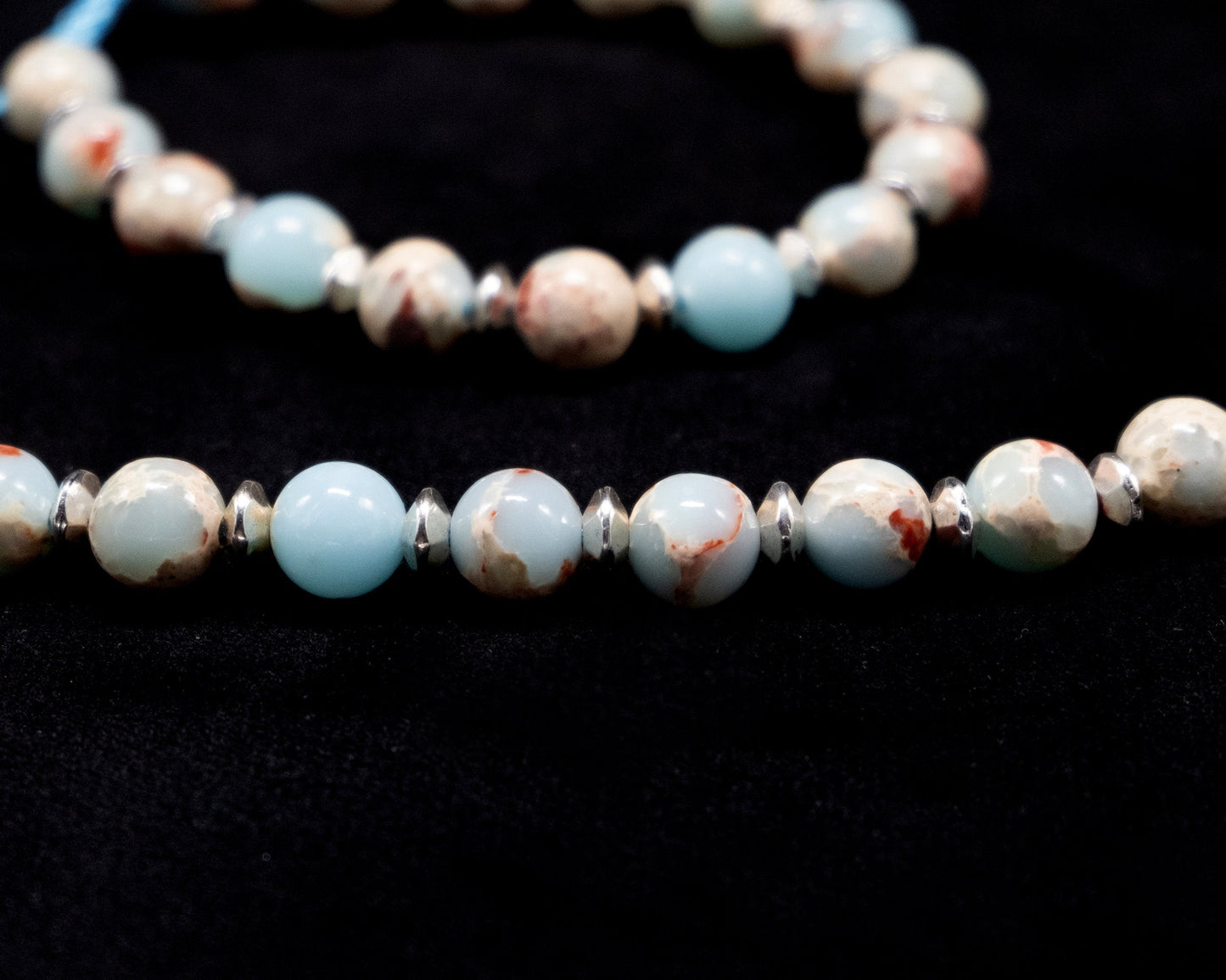 8mm Sea Sediment Jasper Beaded Necklace & Bracelet | Genuine | Natural | Meditation Crystal | Healing Stone | Bohemian