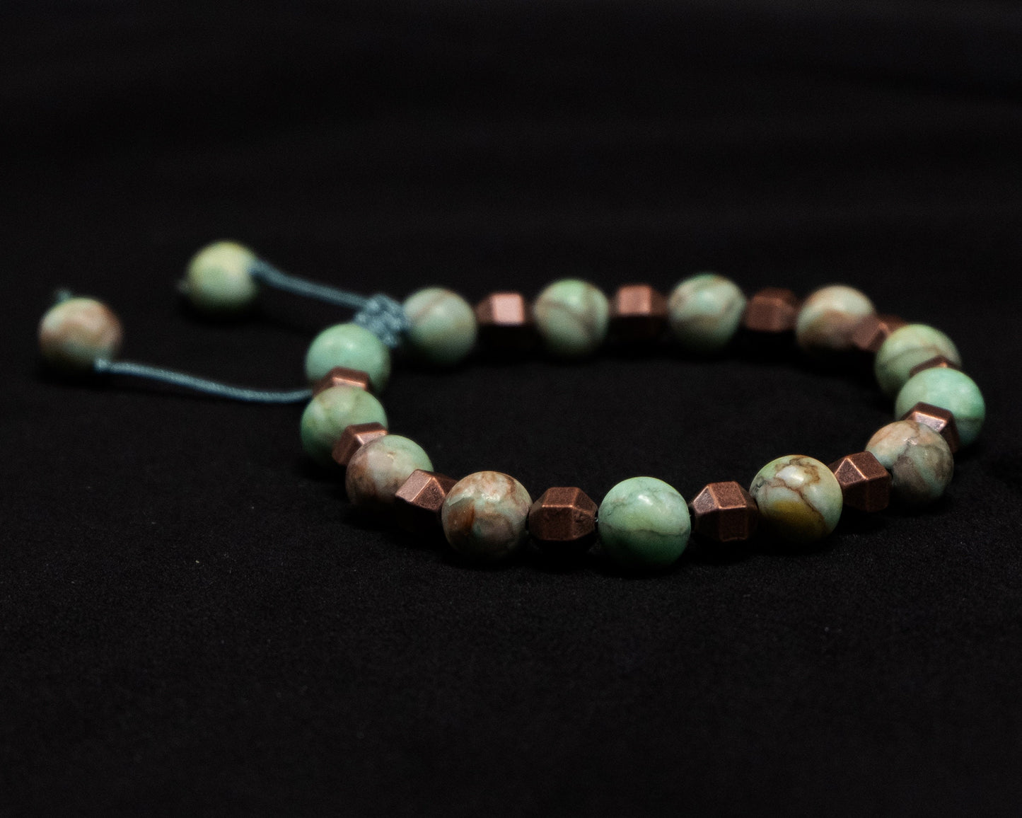 8mm African Green Turquoise beaded Necklace & Bracelet | Genuine | Natural | Meditation | Healing Stone | Bohemian